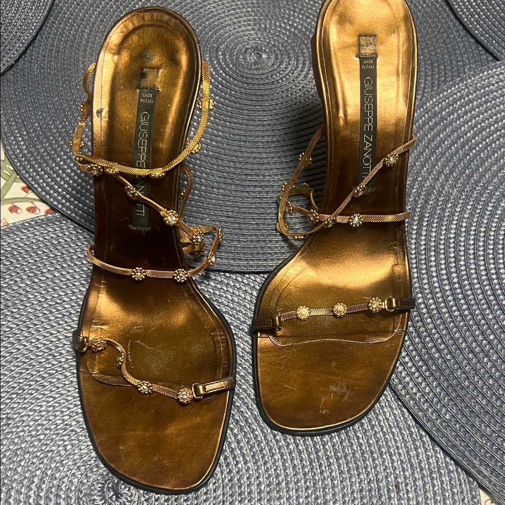 Giuseppe Zanotti Bronze Strappy Sandals